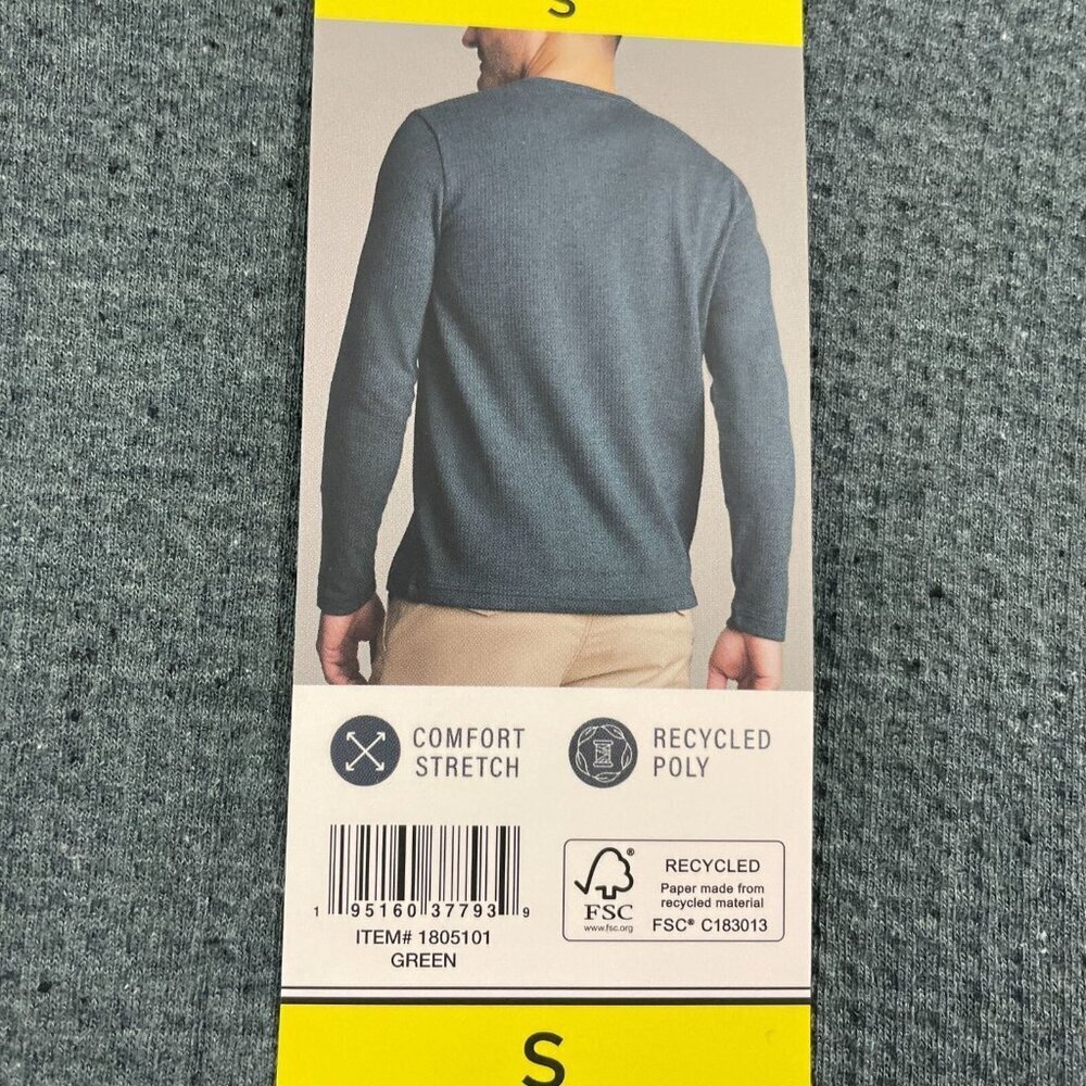 NEW English Laundry Men's S Green Long-Sleeve Crew Neck Waffle Knit Sweatshirt - Picture 7 of 9